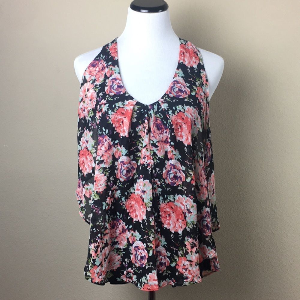 Floral Sleeveless Tank Top Comfy Size Small